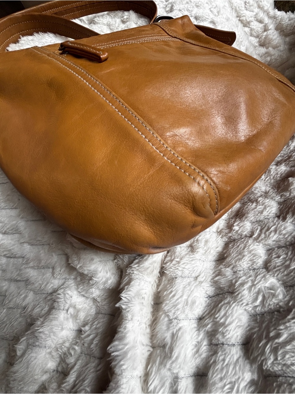 Tignanello Mustard Leather Dual Zip Crossbody Bag - Picture 10 of 10